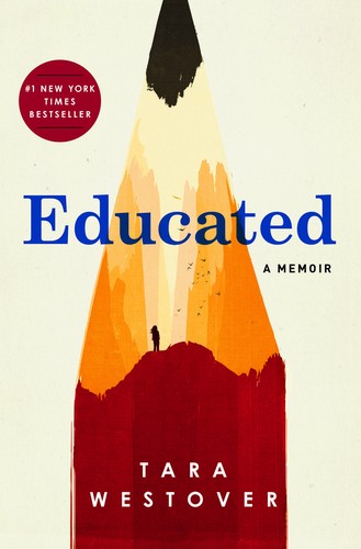 Book cover of Educated by Tara Westover.